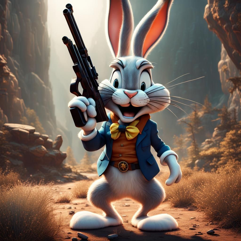 Bugs Bunny Armed: Detailed Matte Painting