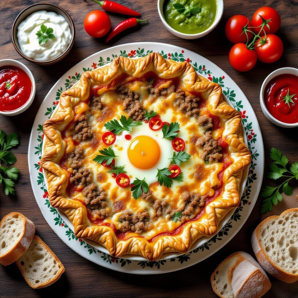 Savory Turkish Meat Pie with Golden Crust