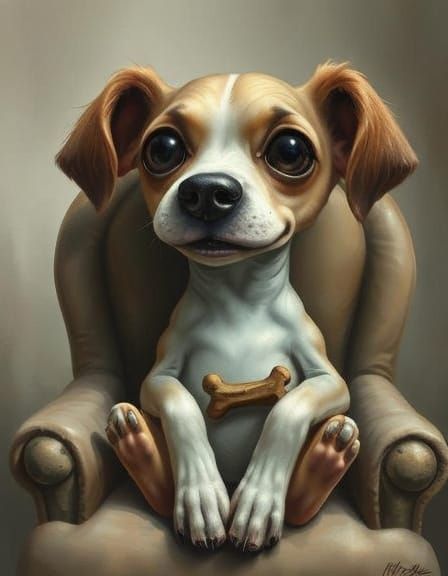 Surreal Dog Portrait Inspired by Salvador Dali