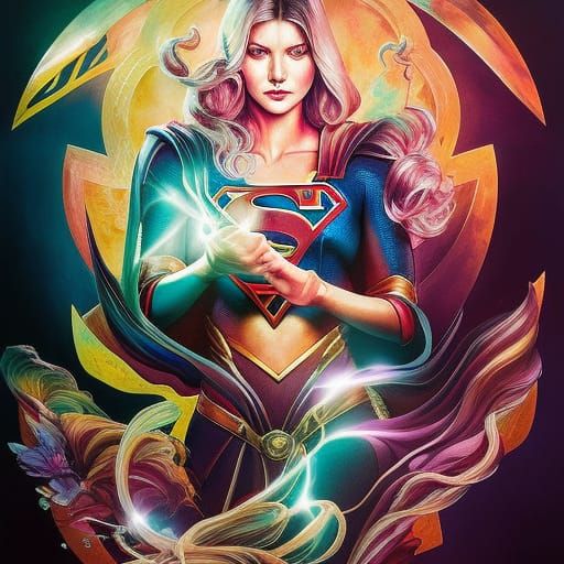 Supergirl Liquid Ink Portrait on Artstation