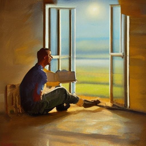 Man Reflects on Joyful Journey Amidst Rainy Day