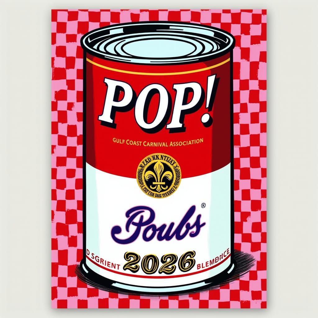 Pop Art Soup Can with Fleur de Lis Emblem