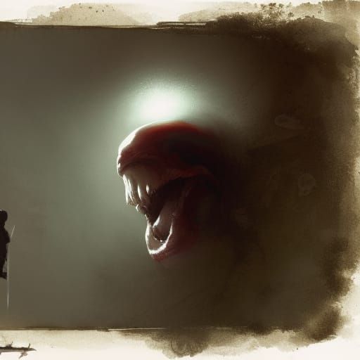 Sinister Ghost Enters Eye Socket Art