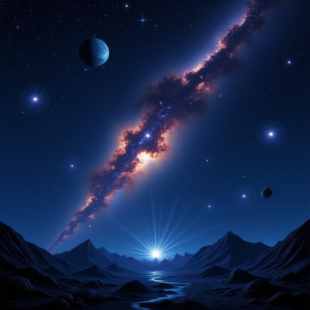 Vibrant Cosmic Galaxy Landscape in Sci-Fi Realism