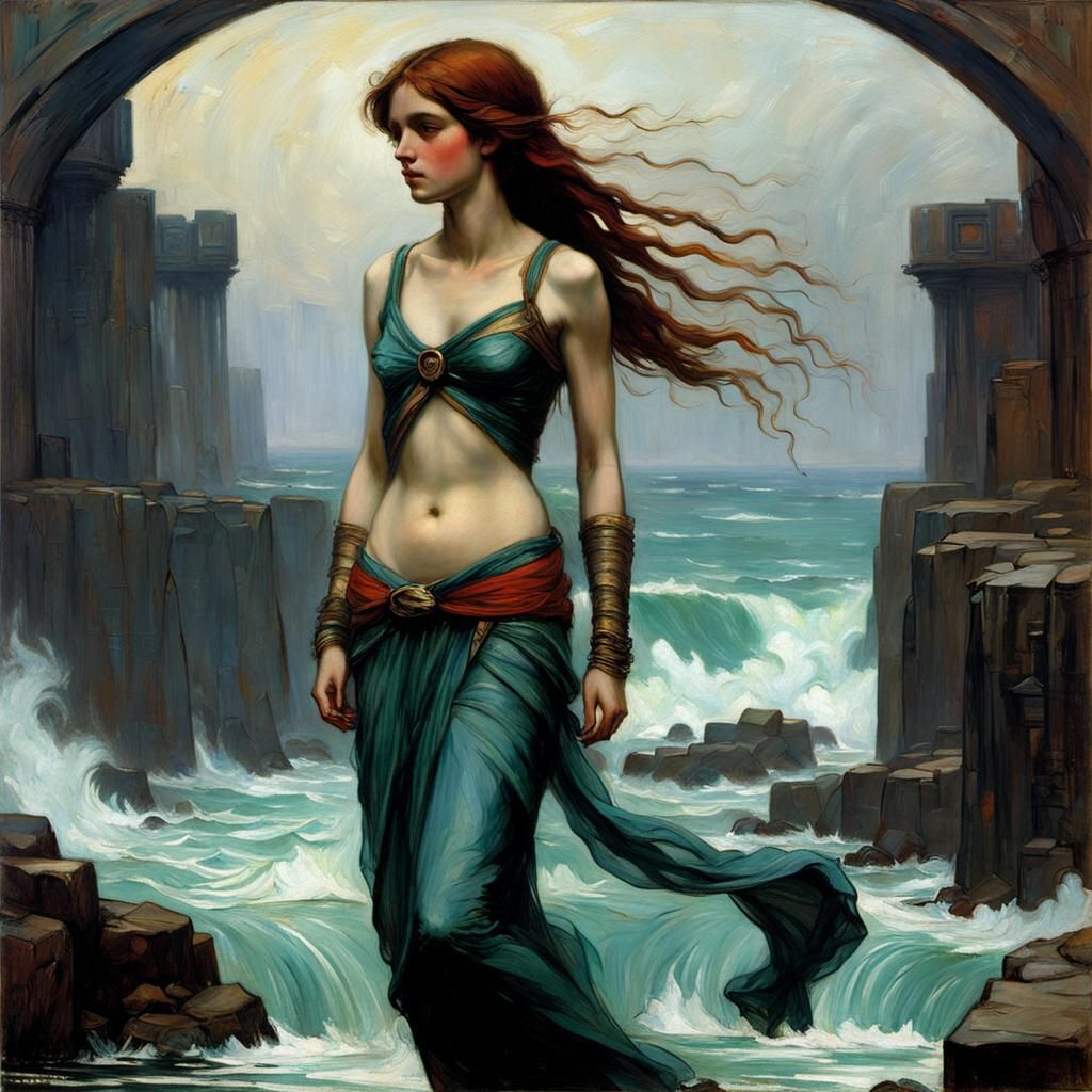 Abstract Art in Style of Waterhouse with Fine Details