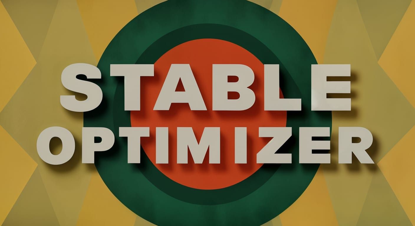 Abstract Geometric Art with 'STABLE OPTIMIZER' Text