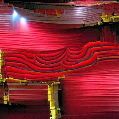 Quilling Art: Colorful Theater Stage with Red Curtain