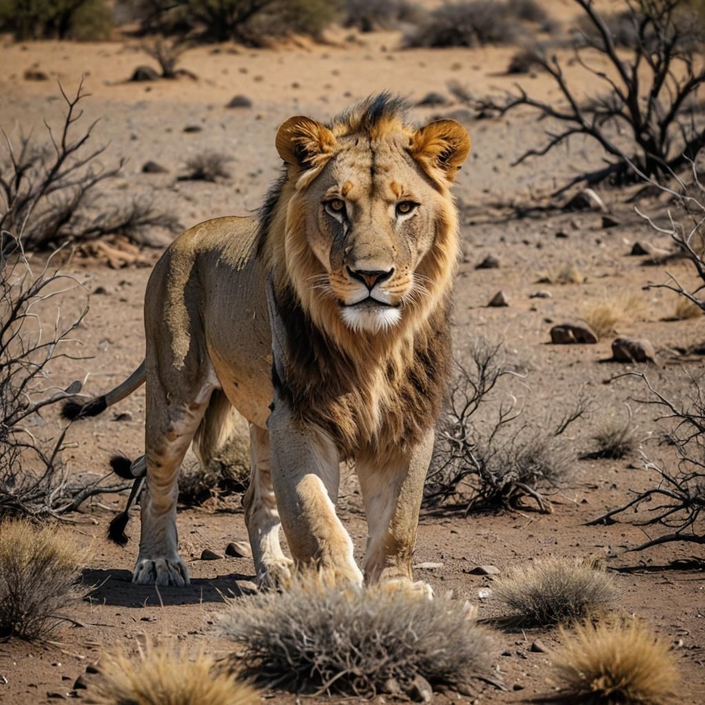 Majestic Lion Portrait in Namibia