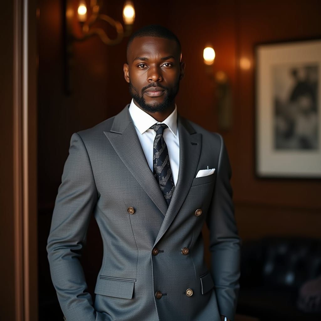 Sophisticated Gentleman in Bespoke Suit at the Somerset Club