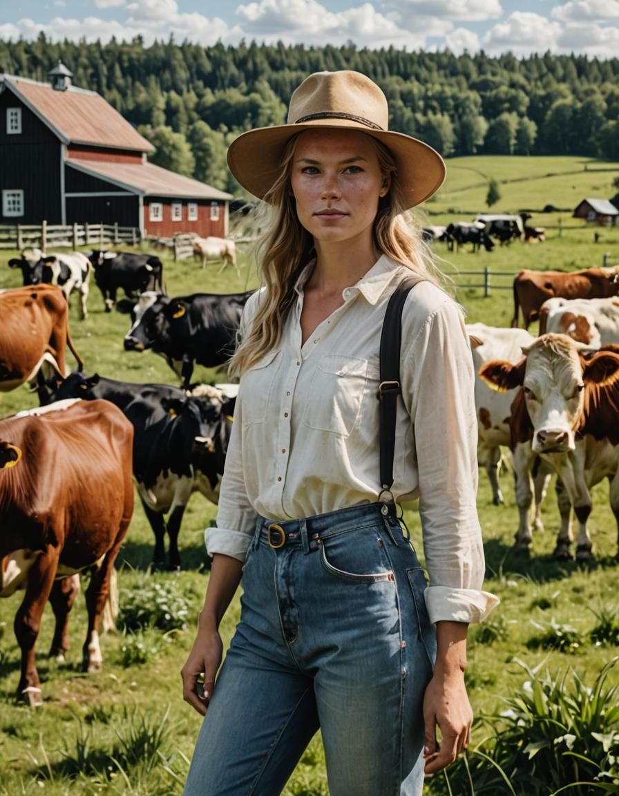 Norwegian Farm Woman in Summer