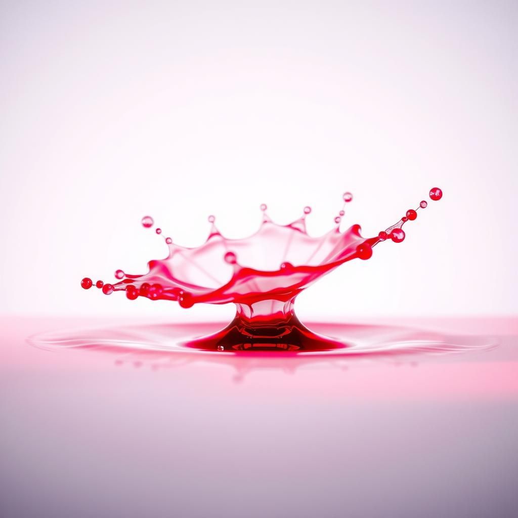 Luminous Red Splash on White, Hyperrealistic Focus