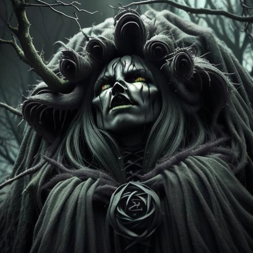 Feral Cat Devouring Soul in Dark Surrealism