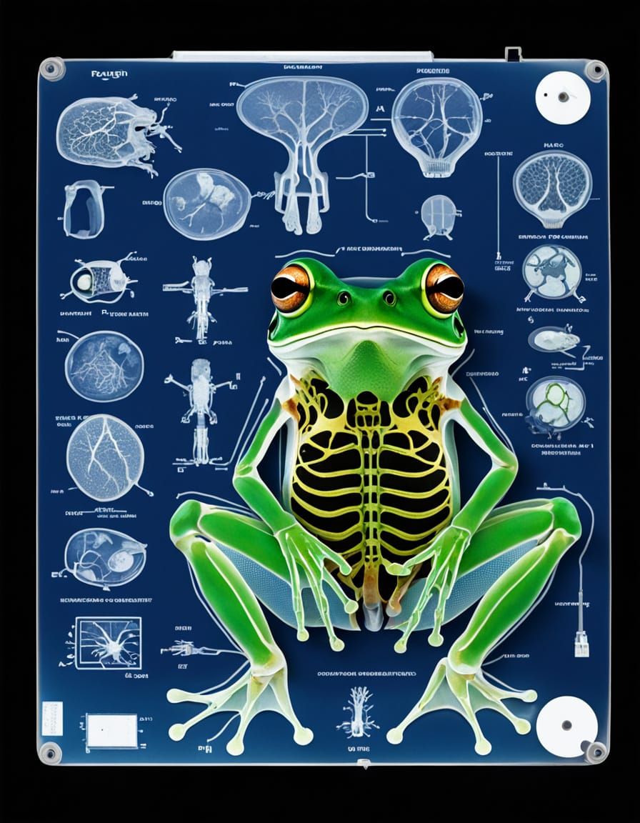 Schematic Frog Dissection X-ray Image