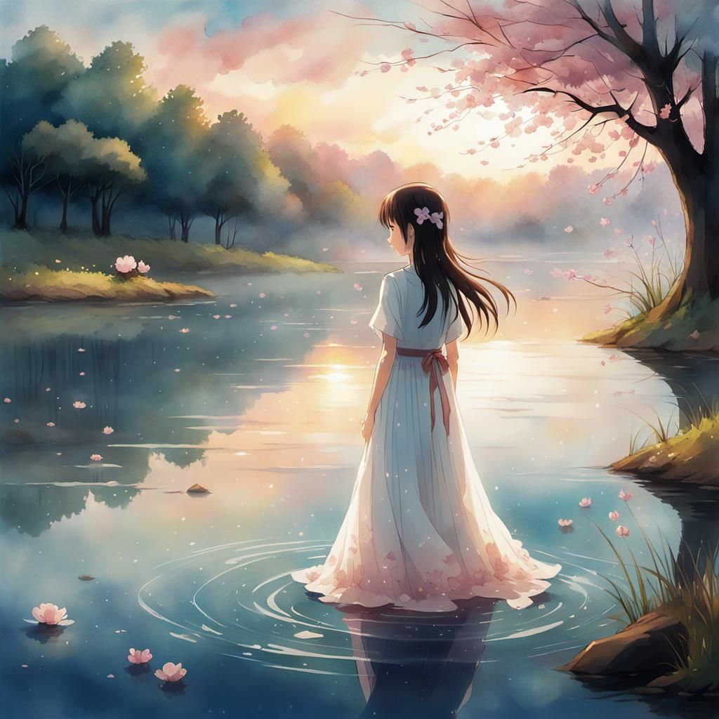 Surreal Anime Concept Art in Vibrant Watercolor Style