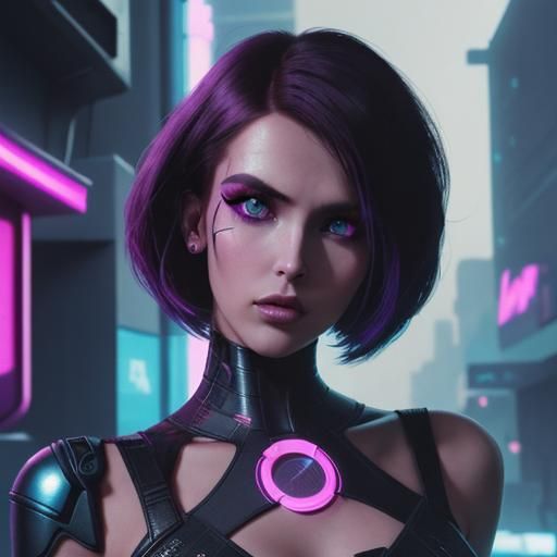 High Fashion Model Portrait with Electric Eyes and Lasers