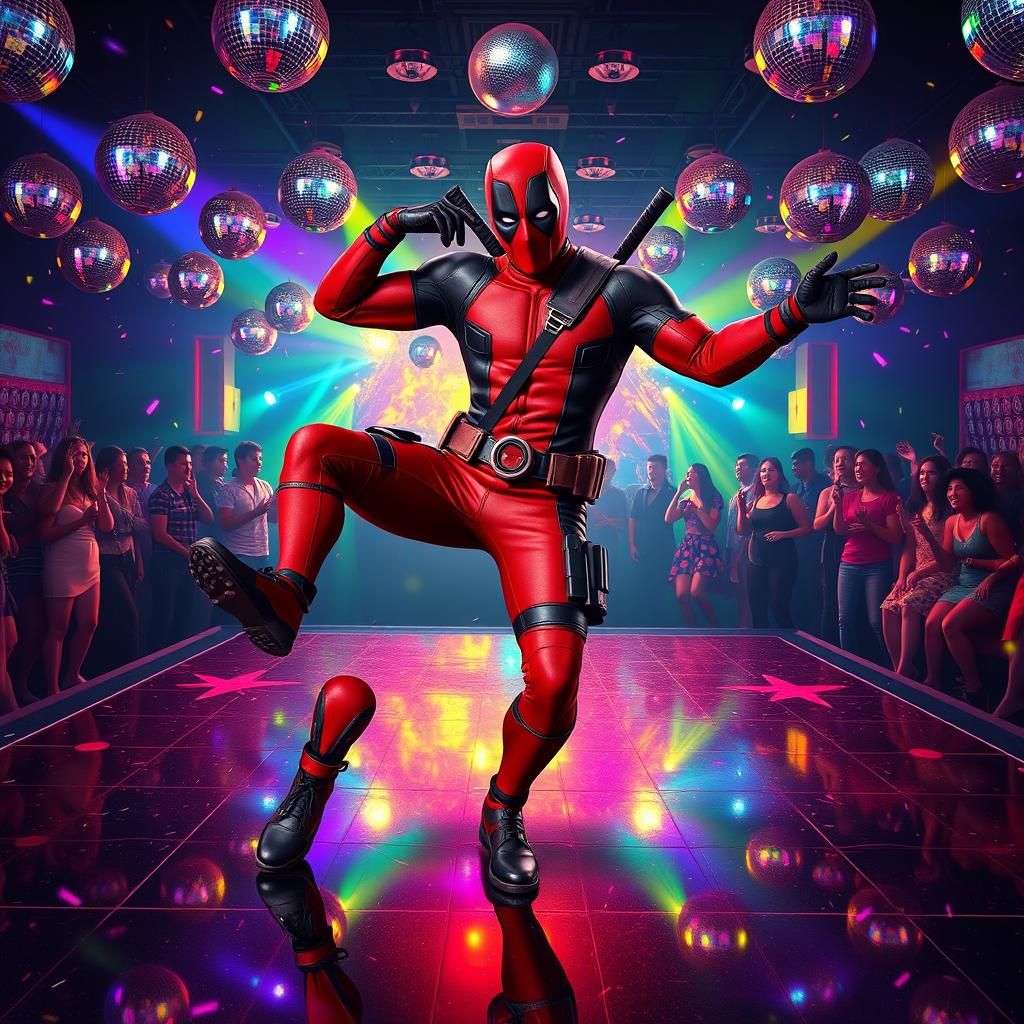 Deadpool Dances on 80s Disco Floor