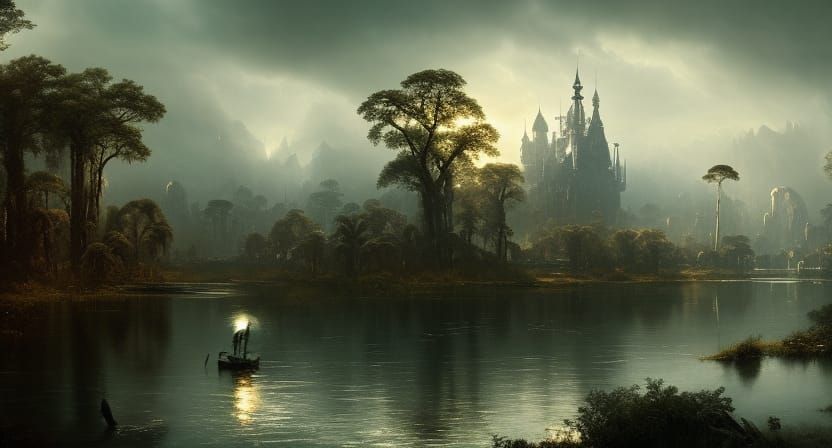 Sinister Savanna Bayou: Digital Matte Painting