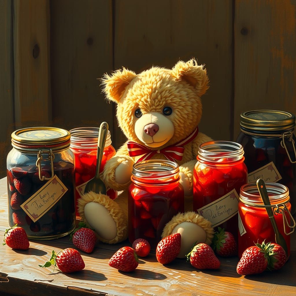 Teddy Bear's Strawberry Jam: Fauvist Post-Impressionism