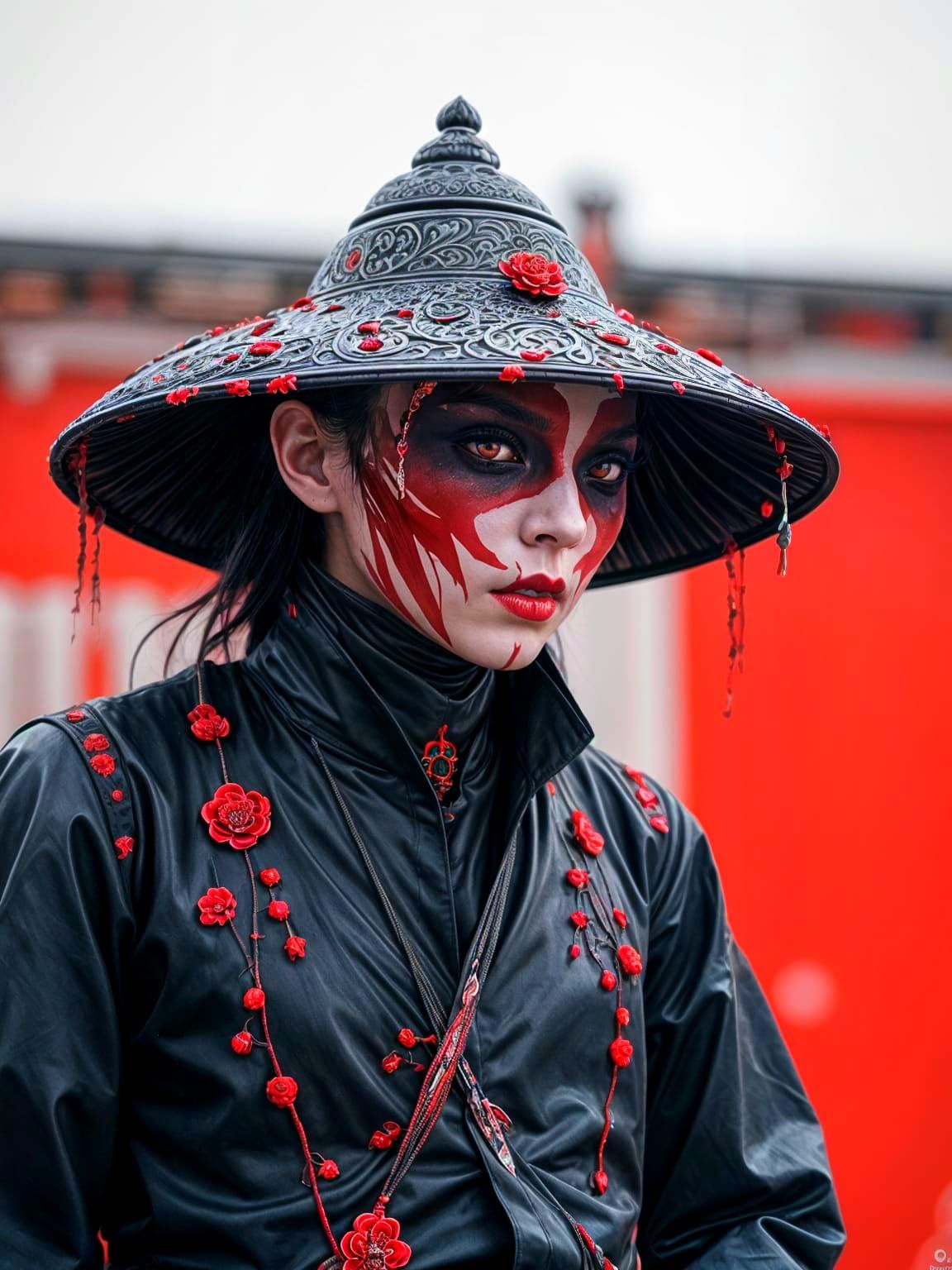 Beautiful Oni Empress Portrait in Japanese Art Style