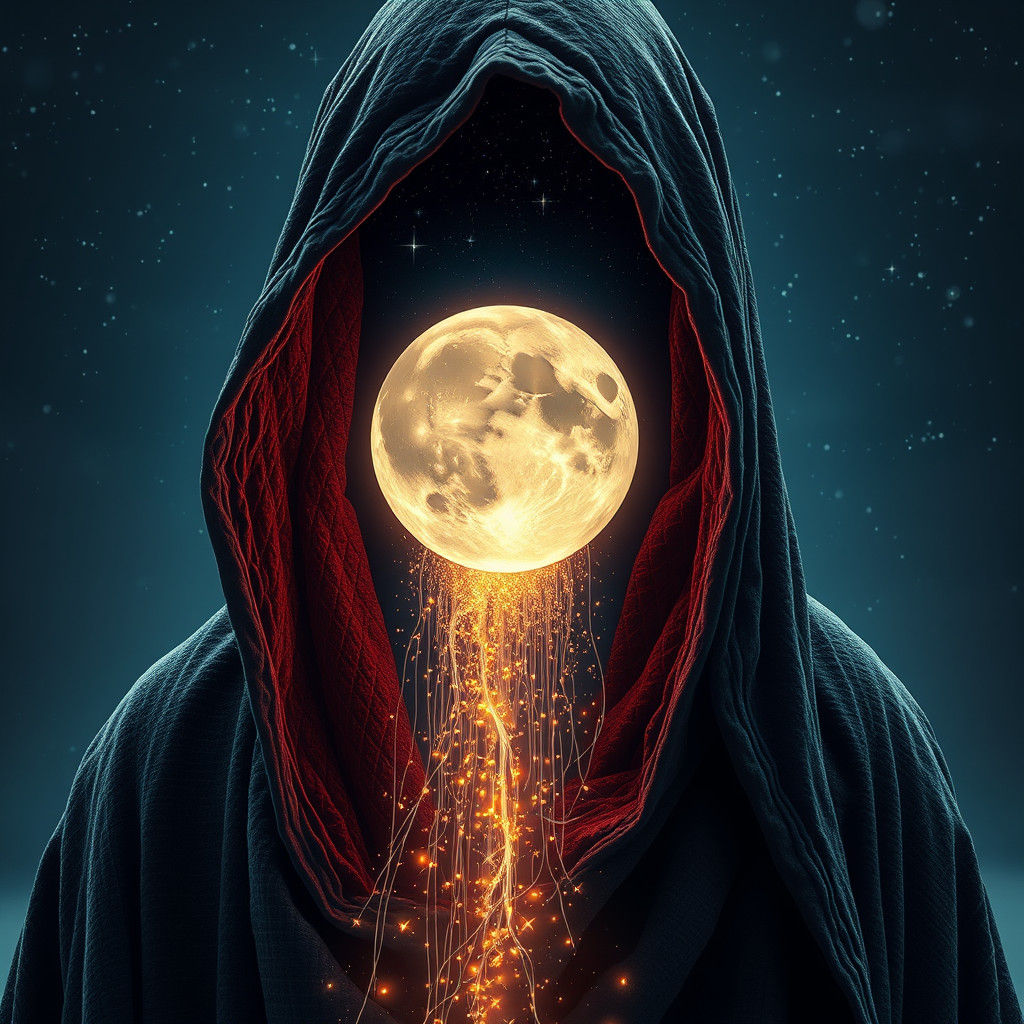 Hooded Figure Reveals Cosmic Winter Landscape