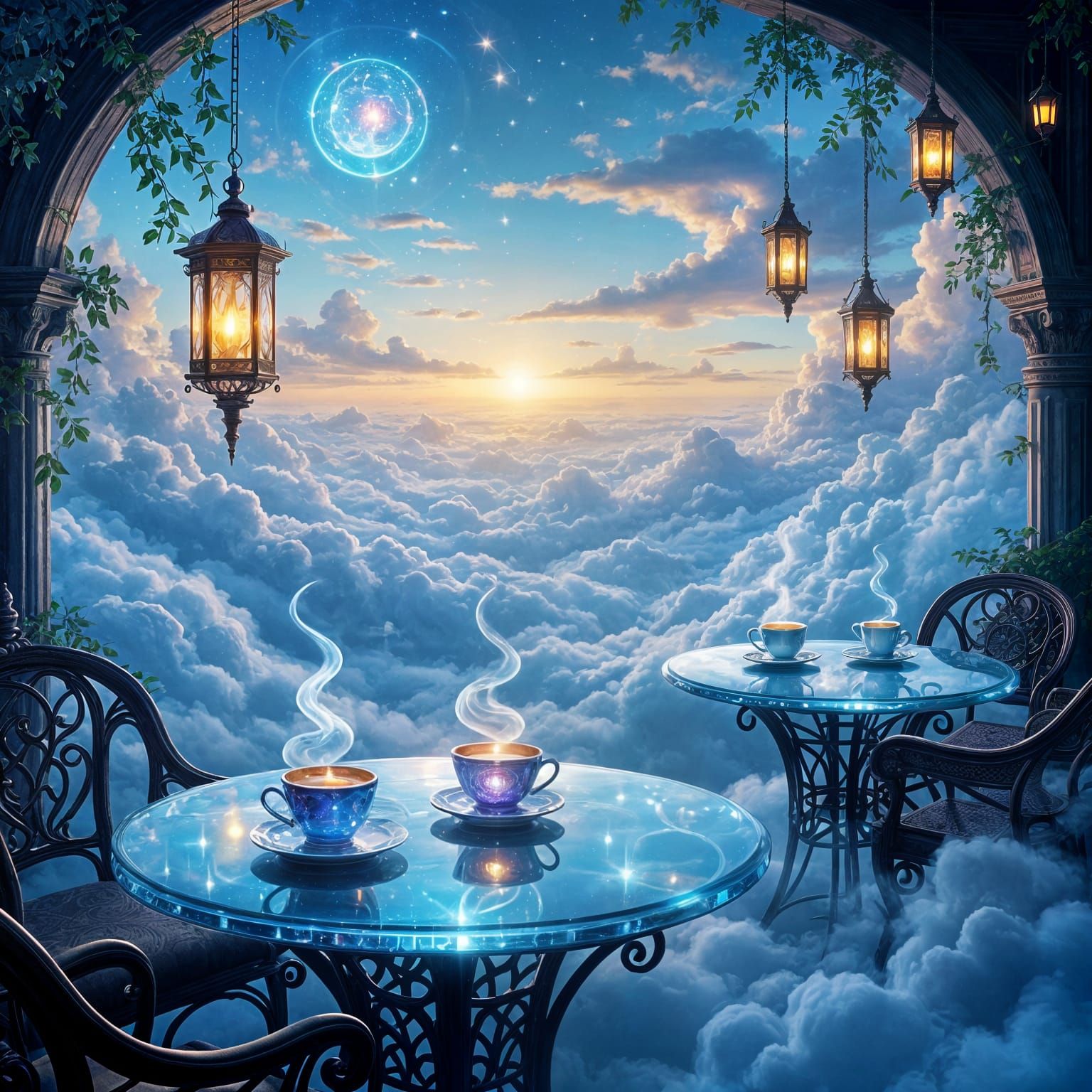 Mystical Cloud Cafe with Cosmic Coffee