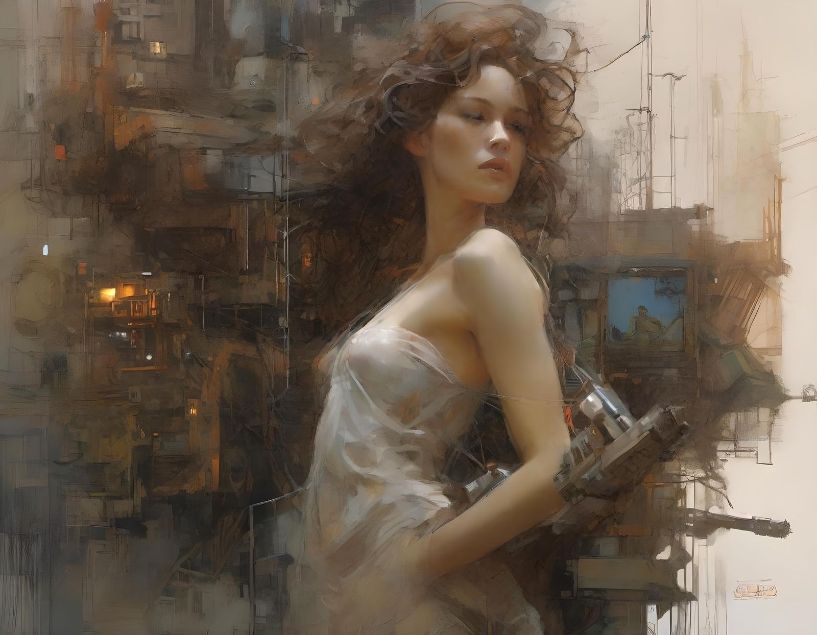 Futuristic Woman with Biomechanical Augmentations