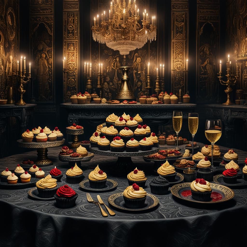 Ancient Egypt New Year's Party in Dark Art Style