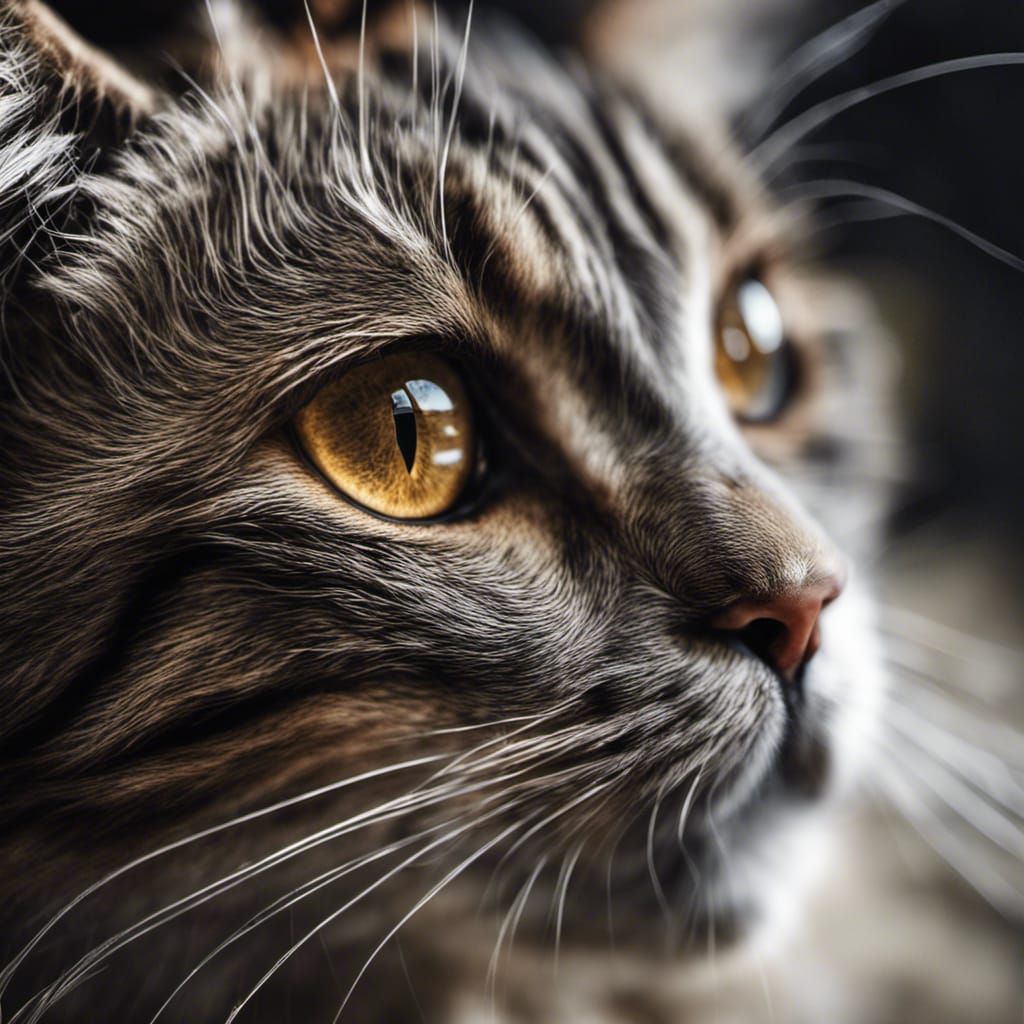 Hyperrealistic Cat Portrait in Sharp Focus