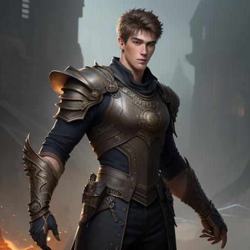 Realistic Portrait of a Handsome Teen Football Player