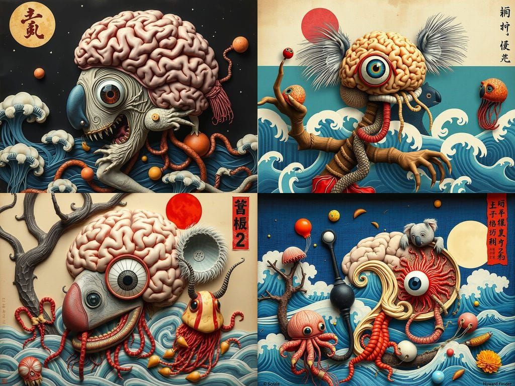 Horrific Mutant Ocean Creature in Japanese Style