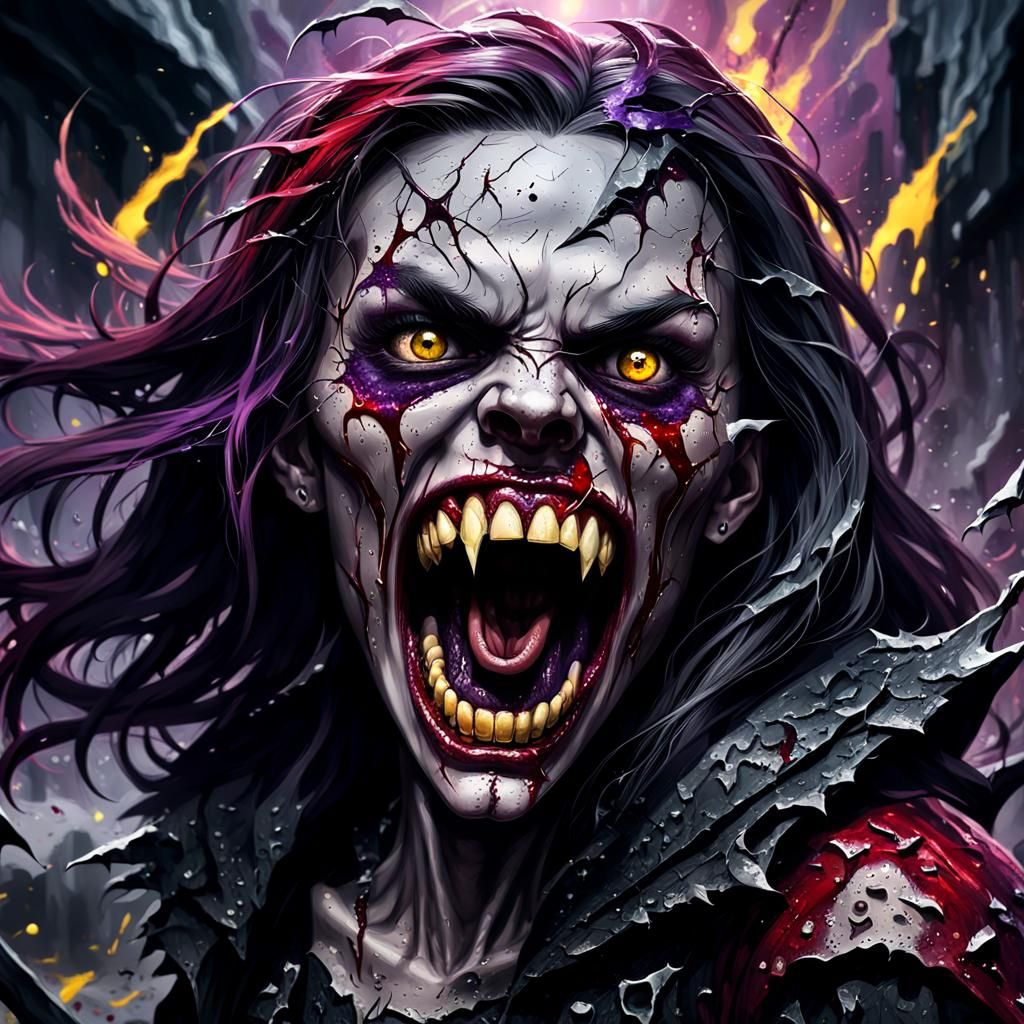 Dark Fantasy Gothic Beauty Portrait in Hyperrealism