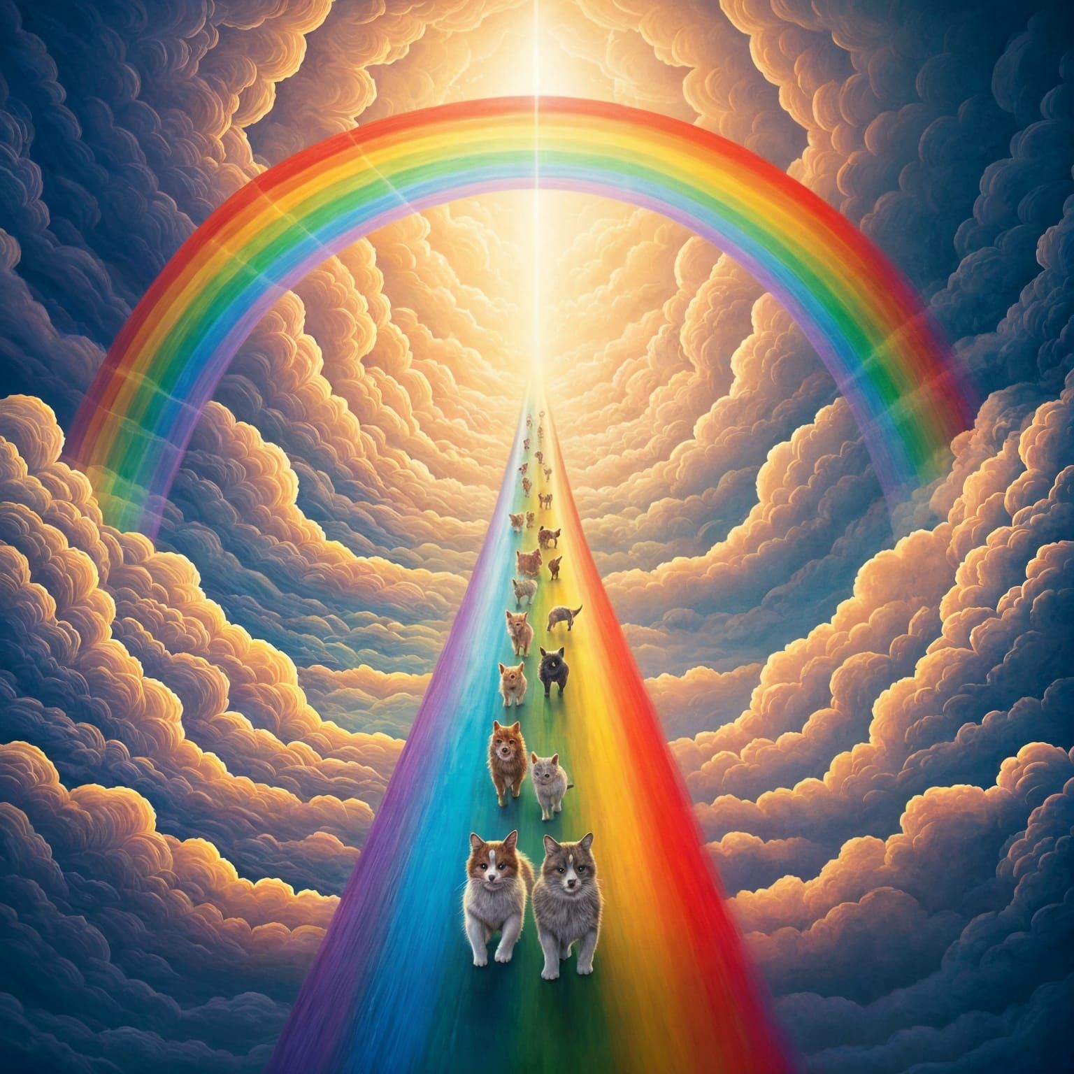 Rainbow Bridge to Heaven: A Hyperrealistic Animal Crossing