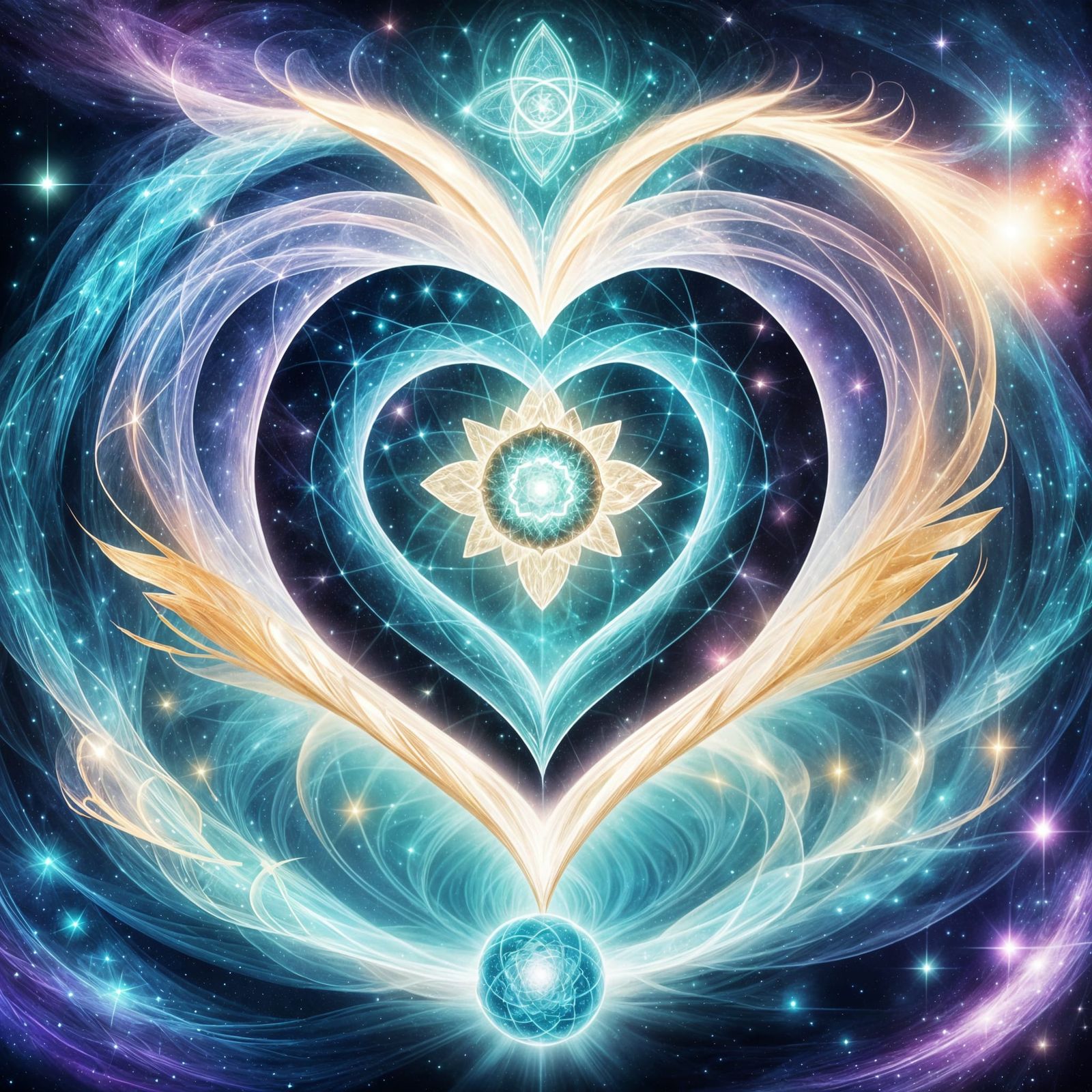 Vibrant Heart Chakra Radiating Turquoise Energy