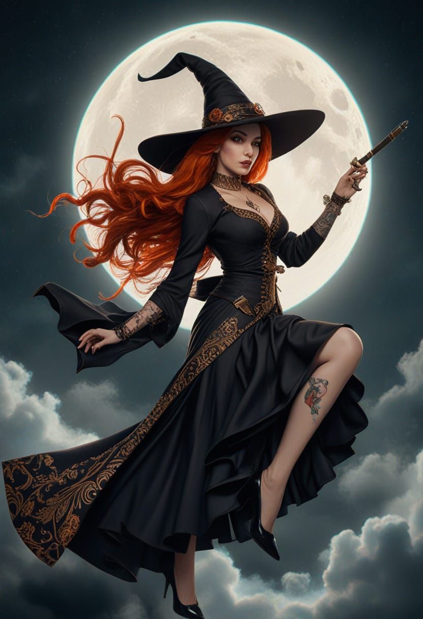 Sensual Gothic Pin-up in Dark Elegance