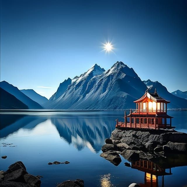 Cherry Blossoms in a Fantastical Matte Painting