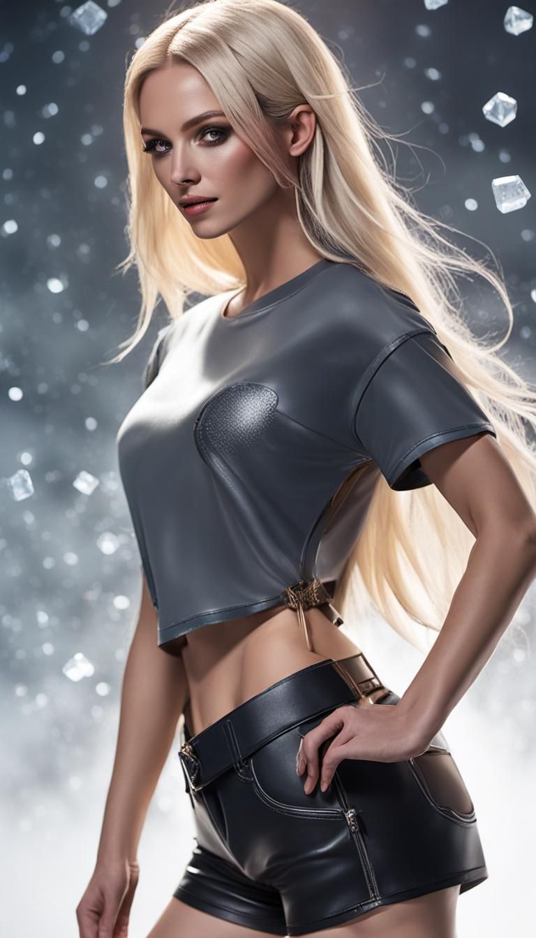 Girl wearing an oversized t shirt