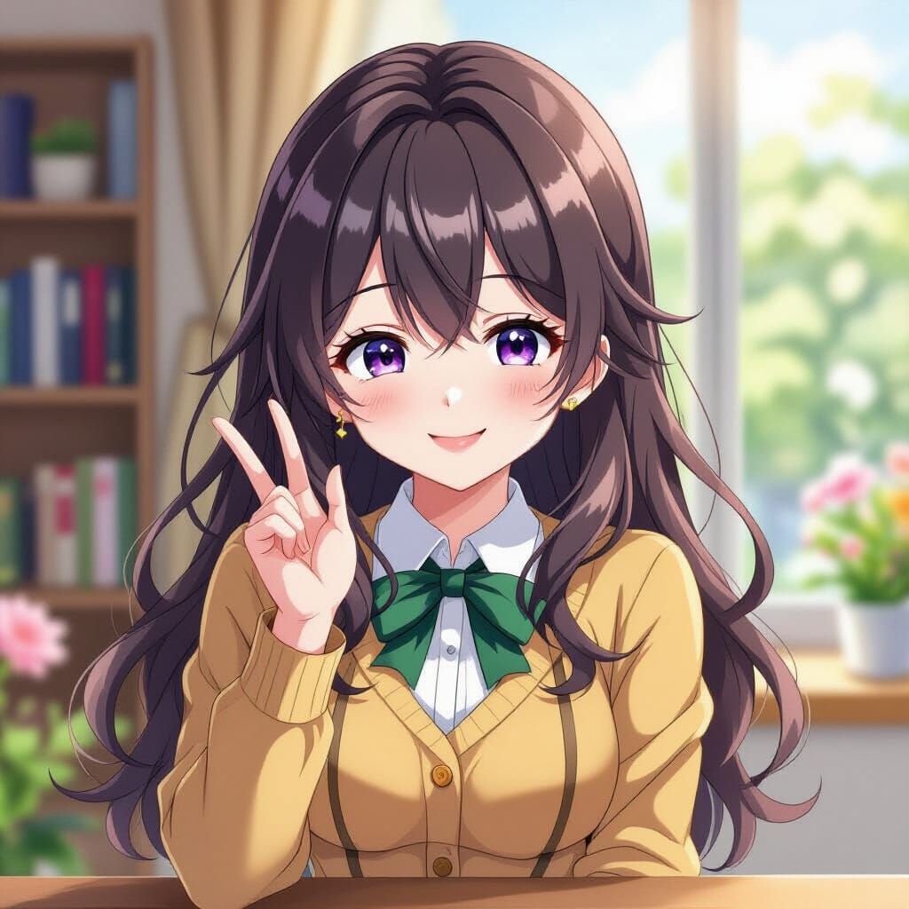 Payne from Bofuri Winks Charmingly in Anime Style