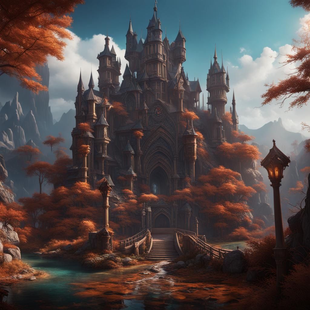 Fantastical Matte Painting with Deep Color and Intricate Det...