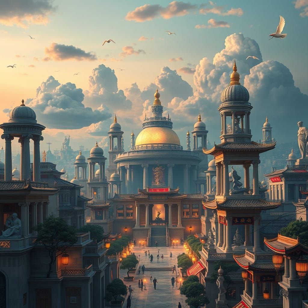 Ethereal City of Ancient Greek Elegance