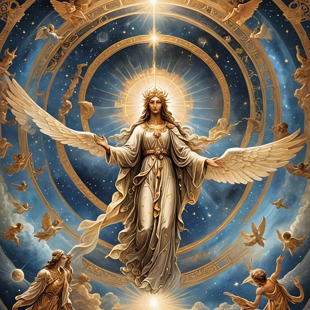 Ethereal Celestial Being in Detailed Matte Painting