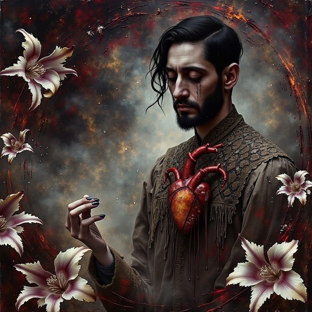 A Victorian Mourner in a Haunting Mystical Realm