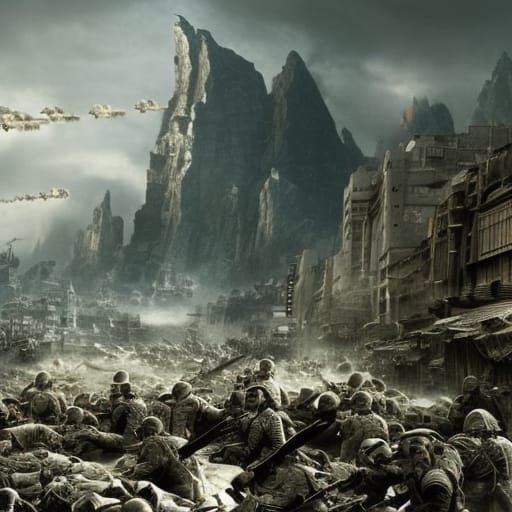 Epic Infinite World War: Cinematic Digital Matte Painting