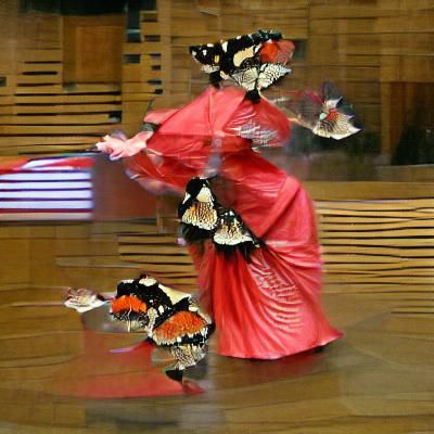 Butterfly Geisha Dance: Japanese Art Fusion