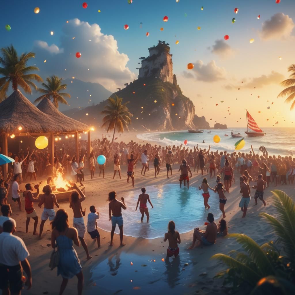 The beach party