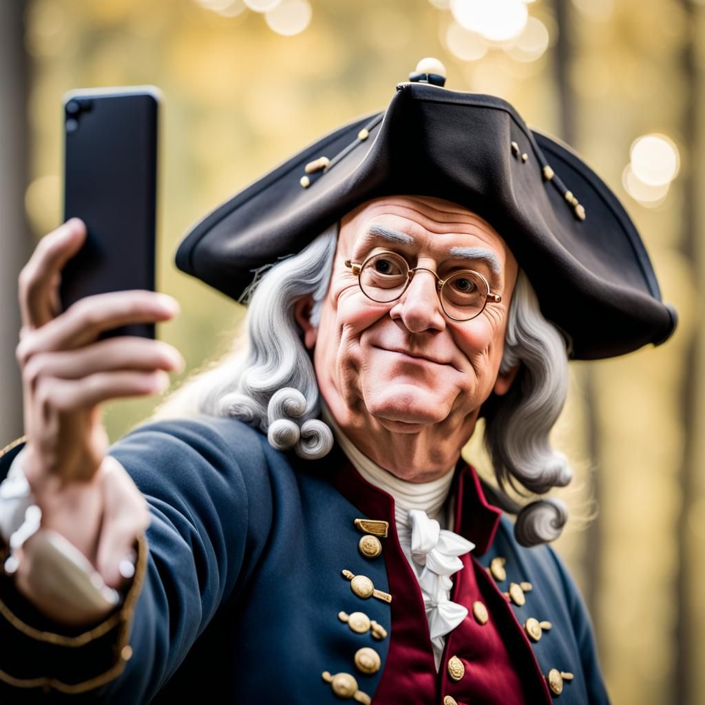 Benjamin Franklin Takes a Selfie During the Revolution