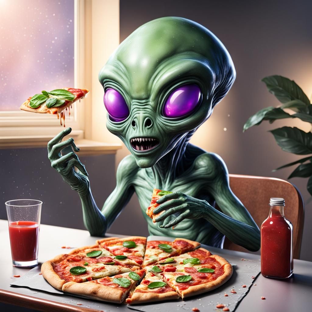 Alien's Delight: First Pizza Experience