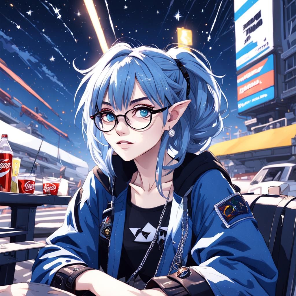 Anime Demon Girl at Car Race in 8K