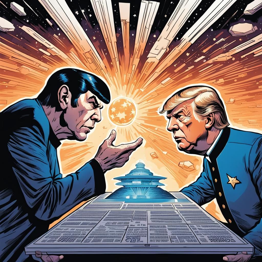 Spock Mind Melds With Donald Trump: Comic Book Art