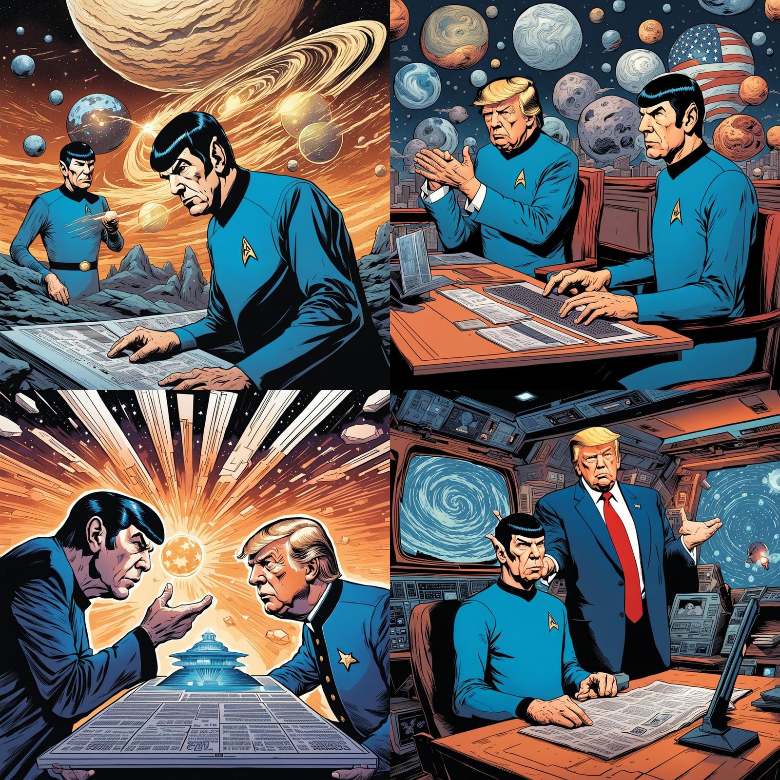 Spock Mind Melds With Donald Trump: Comic Book Art
