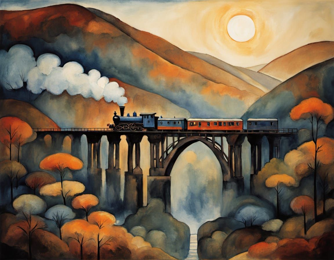 Ornate Steel Bridge in Evening Light